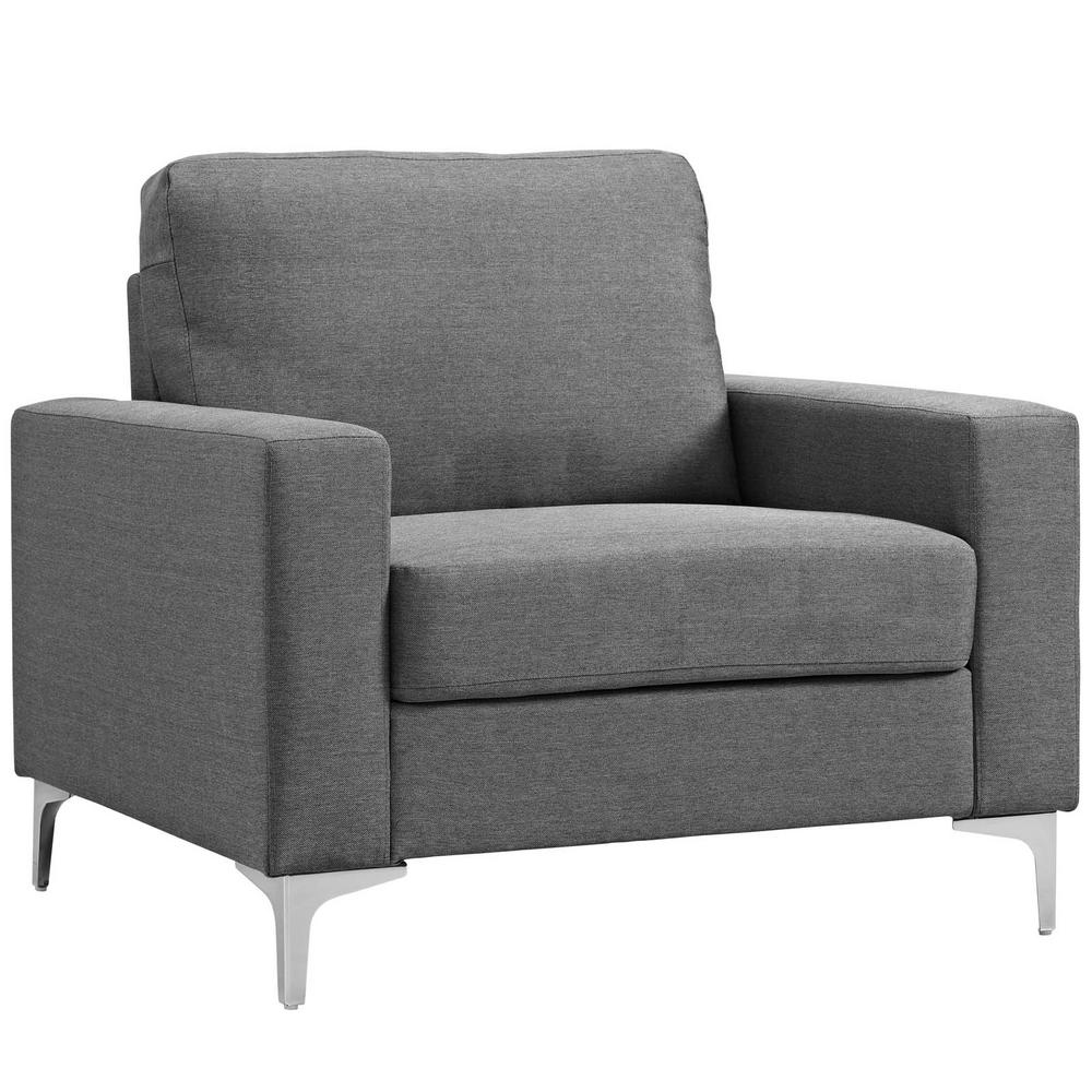 Linon Home Decor Gray Floral Polyester Arm Chair-368312GRY01U - The