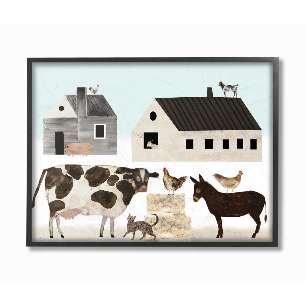 16 In X 20 Minimal Farm Animals Barn And Home By Artist Victoria Borges Framed Wall Art