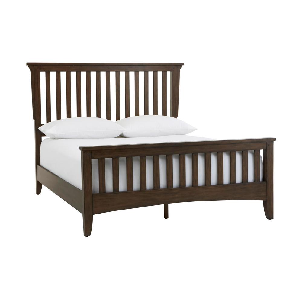 Home Decorators Collection Abrams Walnut Finish King Mission Style Bed (85 in. W x 54 in. H), Brown was $699.0 now $419.4 (40.0% off)