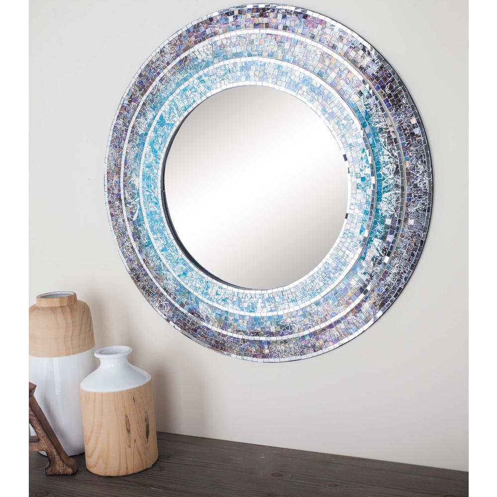 30 in. Modern Turquoise Mosaic Framed Wall Mirror67971 The Home Depot