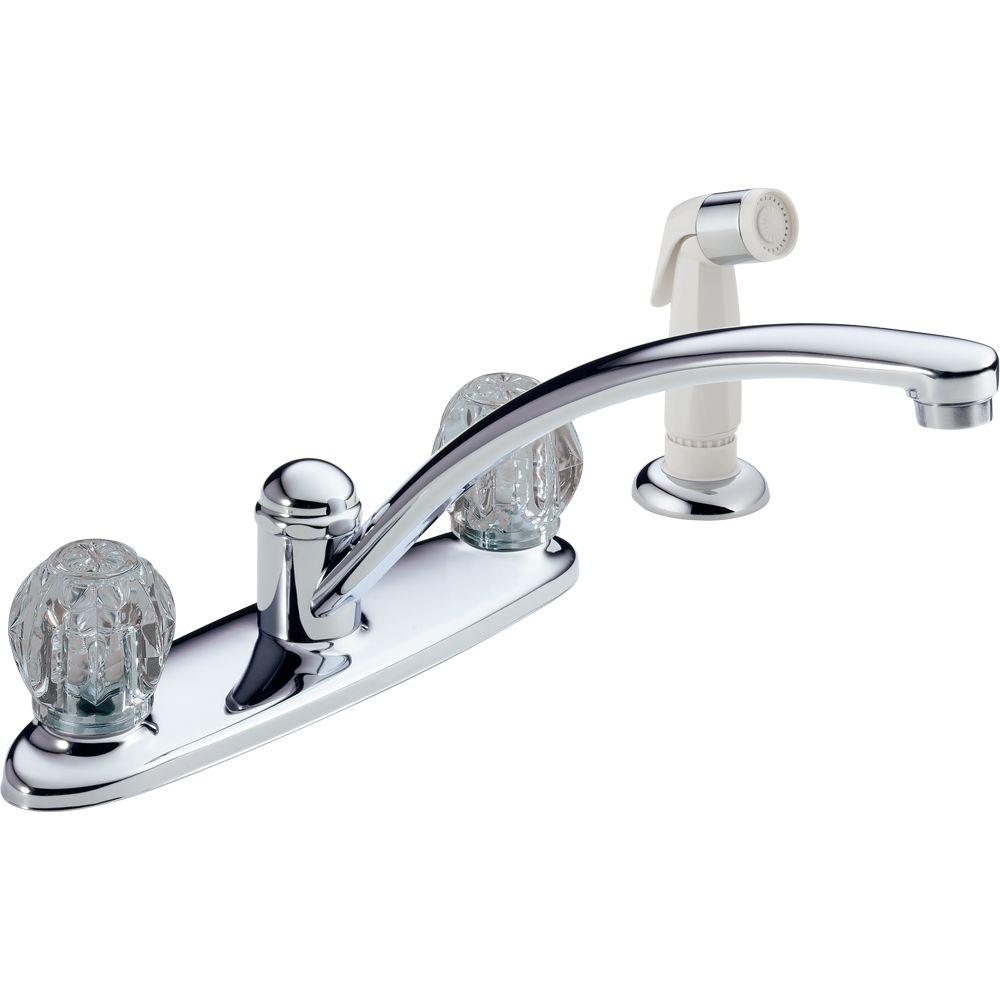 Delta Foundations 2-Handle Standard Kitchen Faucet in ...