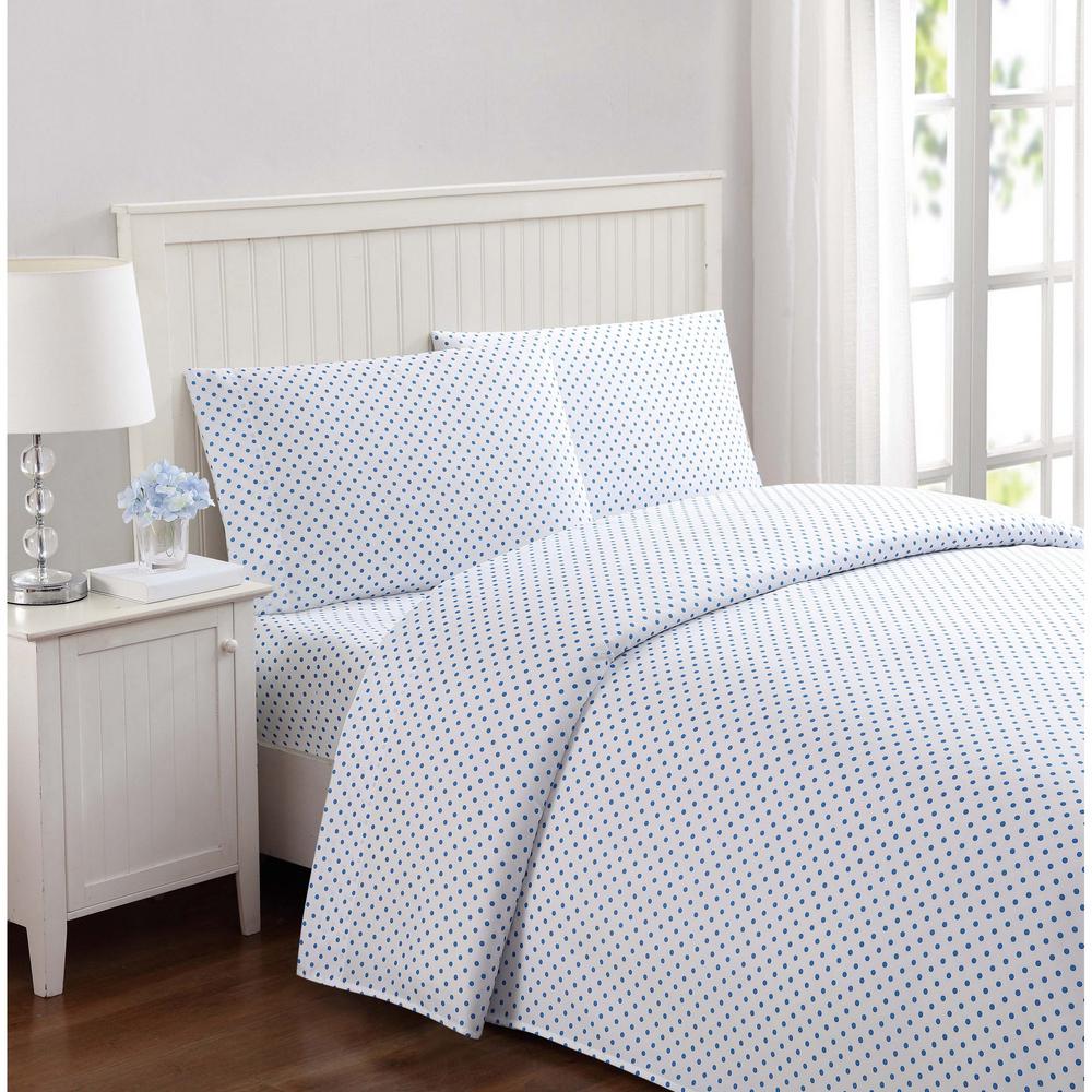 Truly Soft Everyday Dot Blue Twin Xl Sheet Set Ss2329bltx 4700 The Truly Soft Everyday Dot Blue Twin Xl Sheet Set