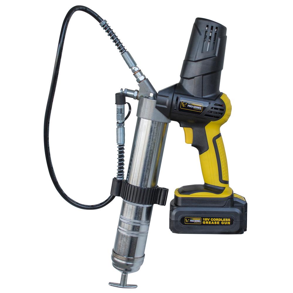 PRO-SERIES 18 Volt Cordless Grease Gun with 31 inch Flexible Hose by PRO-SERIES