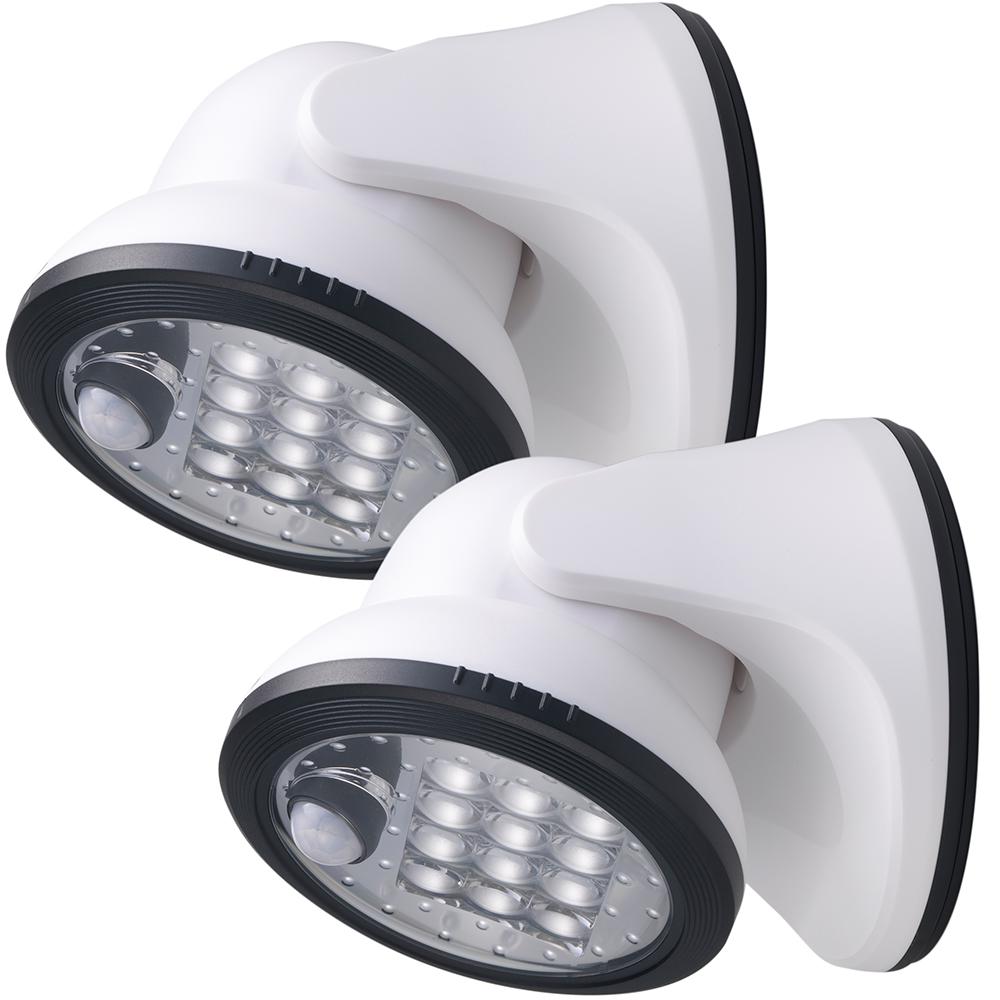 Battery Light It Outdoor Security Lighting 12 Light White Motion Activated Outdoor Integrated Led Wireless Area 2 Pack
