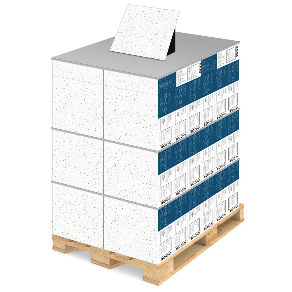 Toptile Mineral Fiber 2 Ft X 2 Ft Lay In Tegular Ceiling Tile 15 In 16 In White Spray Ceiling Tile 1 Pallet