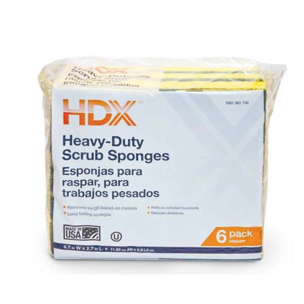 HDX Heavy Duty Scrub Sponges (6Pack)K032426 The Home Depot
