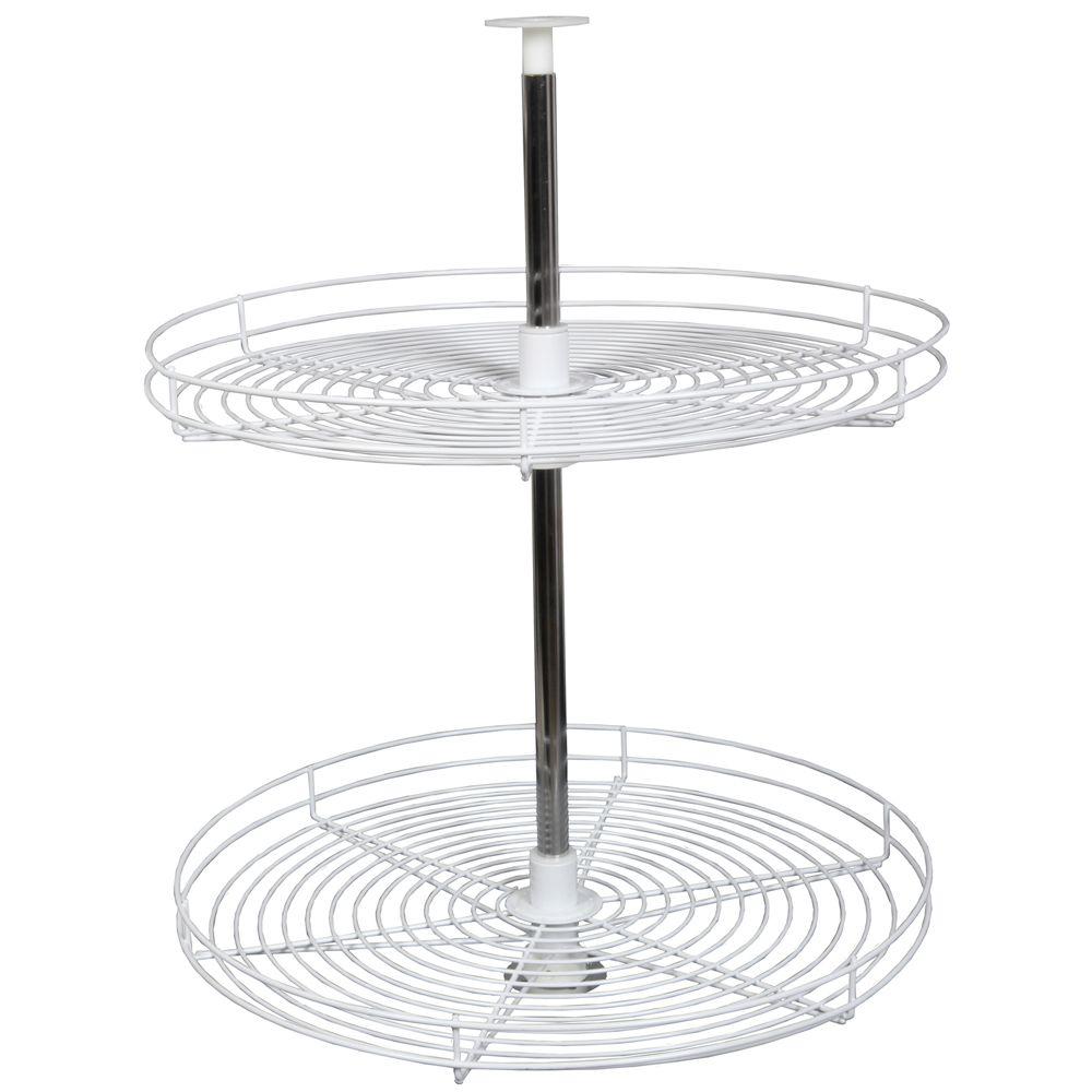 Knape Vogt 30 5 In X 24 In X 24 In Full Round White Wire Lazy Susan Cabinet Organizer Fr24stm W The Home Depot