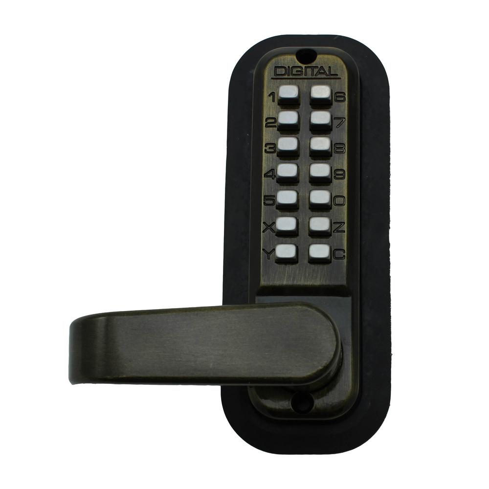 2835 Double Combination Antique Brass Keyless Mechanical Passage Door Lever Lock Handleset2835