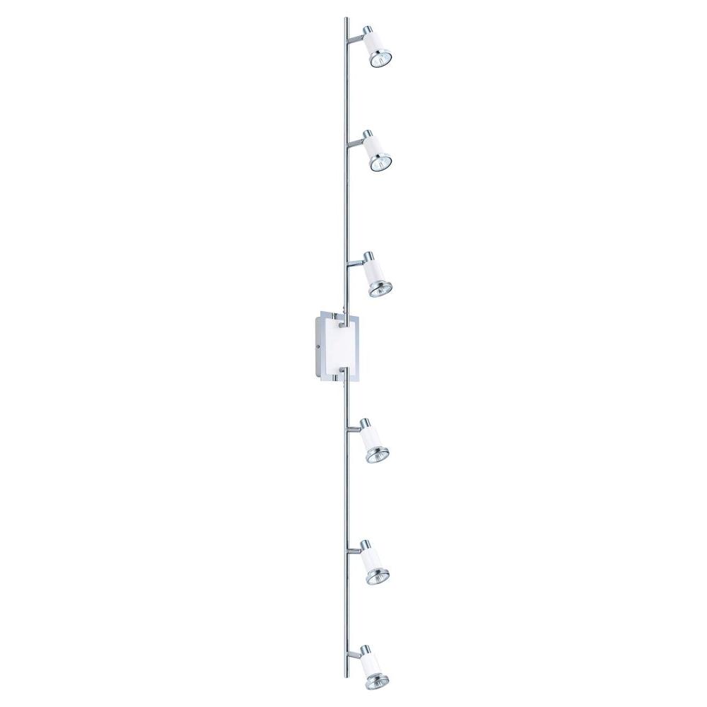 Eridan 6 Light Surface Mount Chrome And Glossy White Track Lighting Eridan 6 Light Surface Mount Chrome And Glossy White Track Lighting Fixture With Adjule Arms