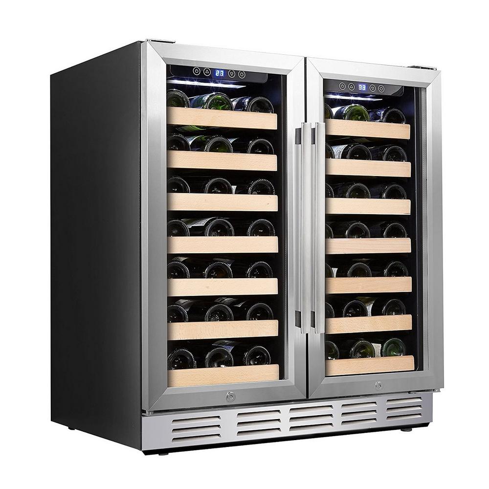 Kalamera 30 in. Wine Cooler 66 Bottle Dual Zone Builtin and