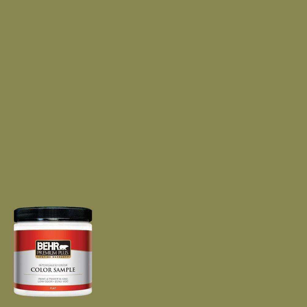 Behr Premium Plus 8 Oz T15 18 Snap Pea Green Flat Interior T15 18 Snap Pea Green Flat Interior Exterior Paint And Primer In One Sample