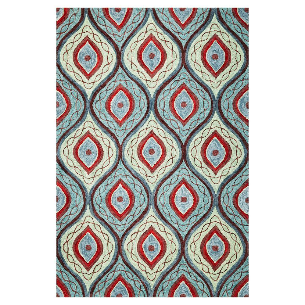 Kas Rugs Abstract Wave Teal Lime 8 Ft X 10 Area Rug Kas Rugs Abstract Wave Teal Lime 8 Ft X 10 Area Rug