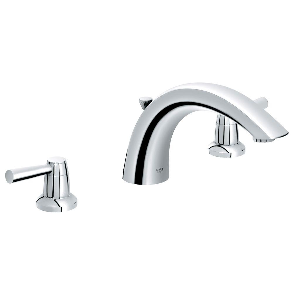 Grohe Arden 2 Handle Deck Mount Roman Bathtub Faucet In Starlight