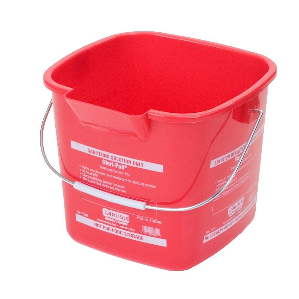 Carlisle 3 qt. Red SteriPail for Sanitizing Solutions (12Case