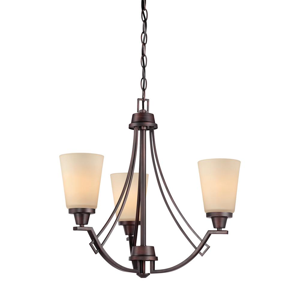 Thomas Lighting Wright 3 Light Espresso Chandelier With Champagne Thomas Lighting Wright 3 Light Espresso Chandelier With Champagne Glass Shades