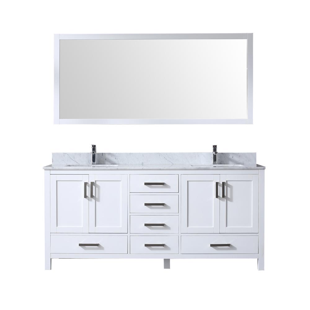 Lexora Jacques 72 In Double Bath Vanity White W Carrera Marble Top Square Sinks And 70 Mirror Lj342272dadsm70 The Home Depot - 70 Inch Bathroom Vanity Home Depot Lexora Jacques 72 In Double Bath Vanity White W Carrera Marble Top Square Sinks And 70 Mirror Lj342272dadsm70 The Home Depot - 70 Inch Bathroom Vanity Home Depot
