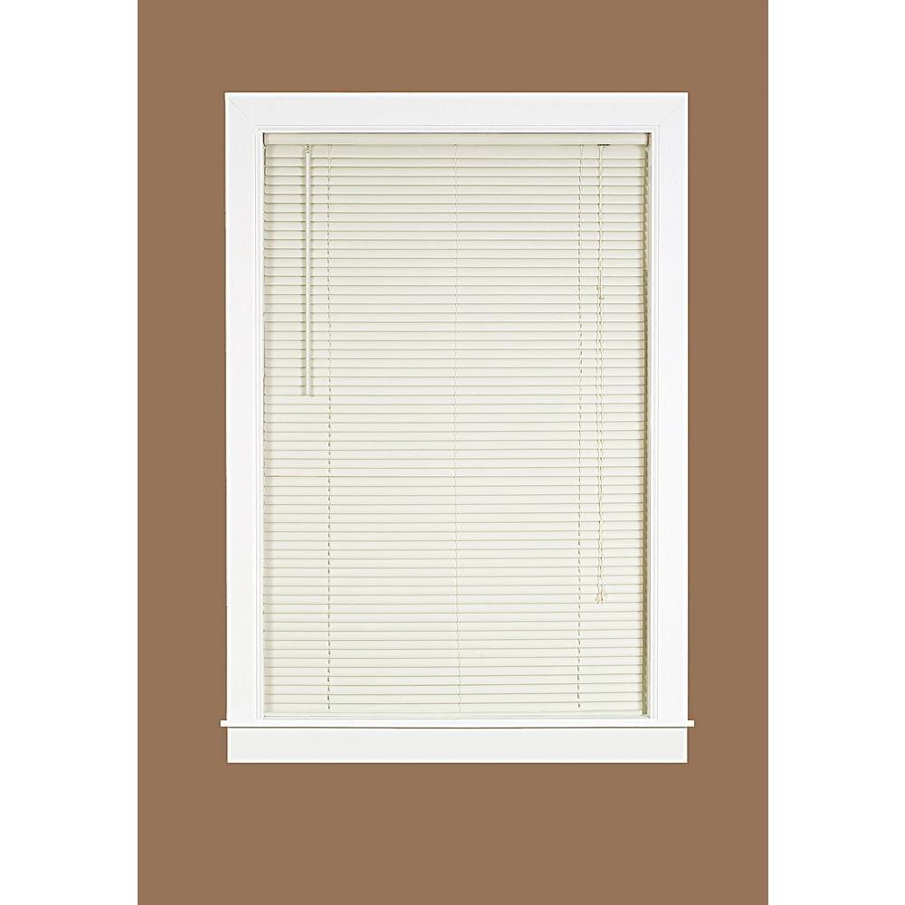 Deluxe Sundown Vanilla 1 In Room Darkening Vinyl Mini Blind 30 Room Darkening Vinyl Mini Blind 30 In W