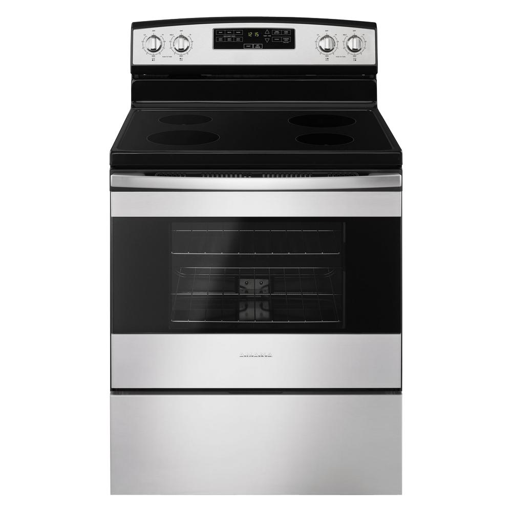Amana 4.8 cu. ft. Electric Range in Stainless Steel-AER6303MFS - The