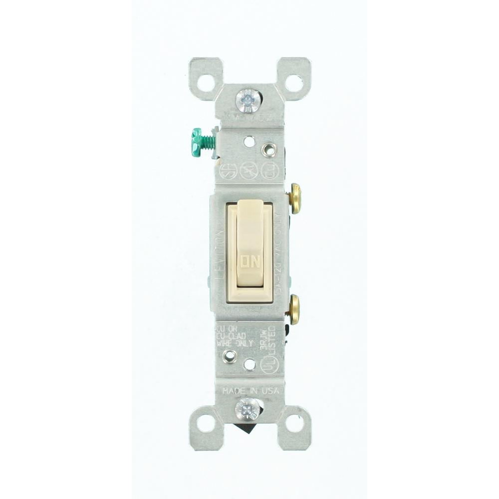 Leviton 15 Amp SinglePole Toggle Switch, Light AlmondR560145102T