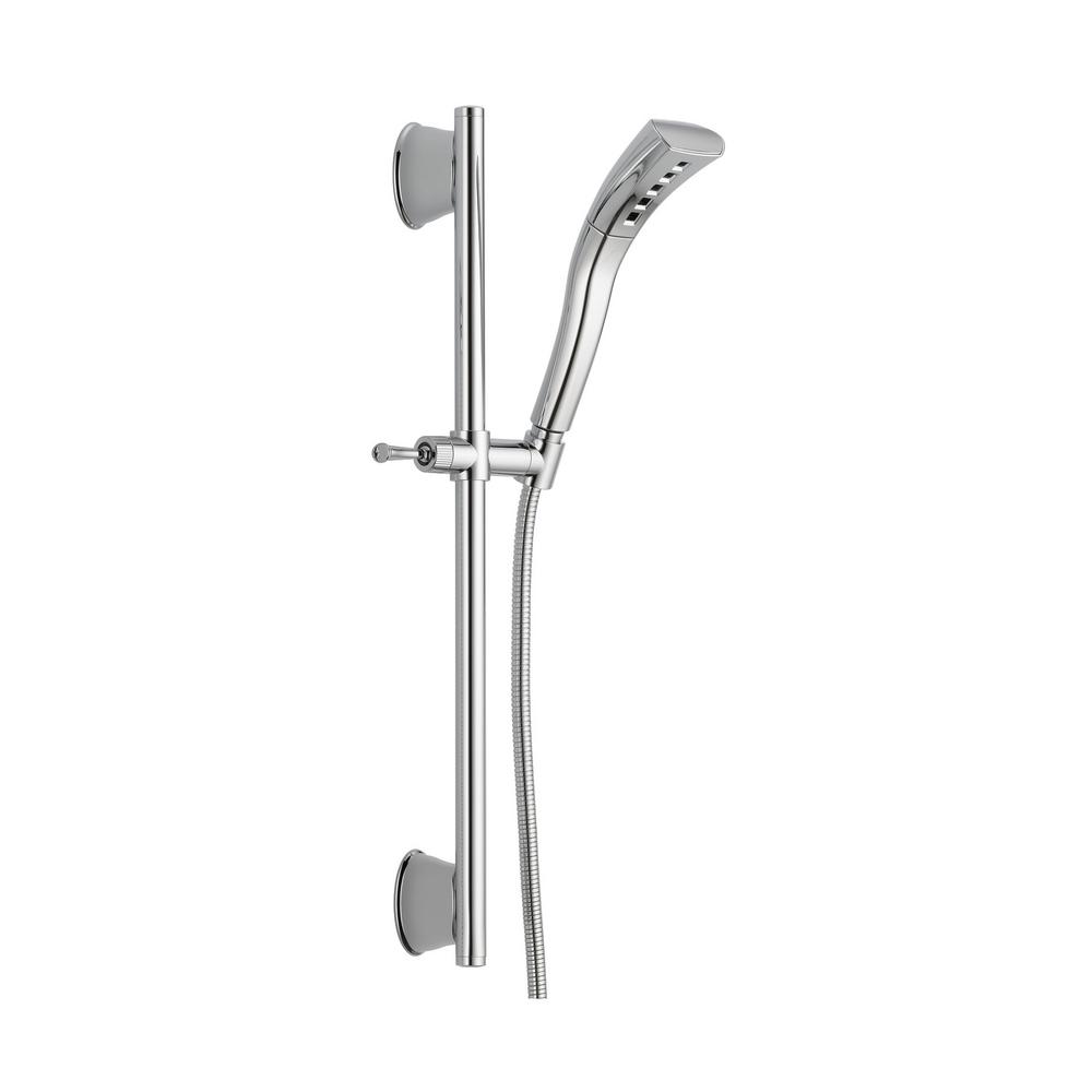 delta stryke chrome handheld shower h2okinetic spray faucet drain assembly mount handle bathroom bar head metal