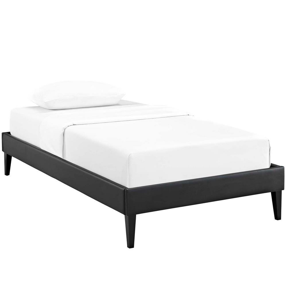 MODWAY Tessie Black Twin Bed Frame with Squared Tapered Legs MOD5894BLK The Home Depot