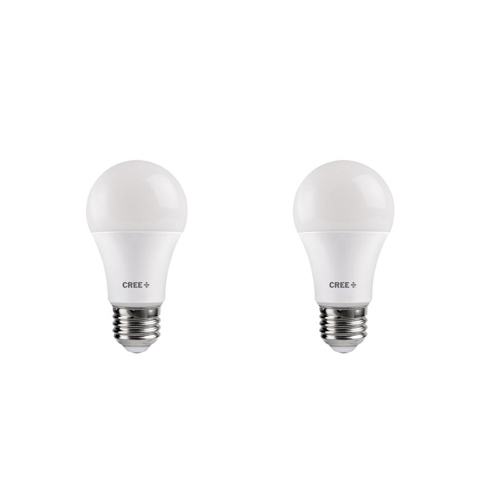 Cree 40w Equivalent Bright White 3000k A19 Dimmable Exceptional Light Quality Led Light Bulb 2 Pack Ta19 04530mdfh25 12de26 1 12 The Home Depot