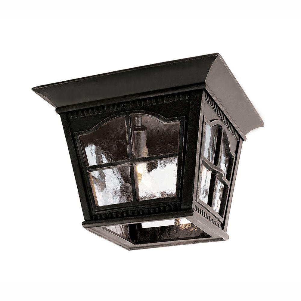 Bel Air Lighting Bostonian 3 Light Outdoor Black Flush Mount 3 Light Outdoor Black Flush Mount