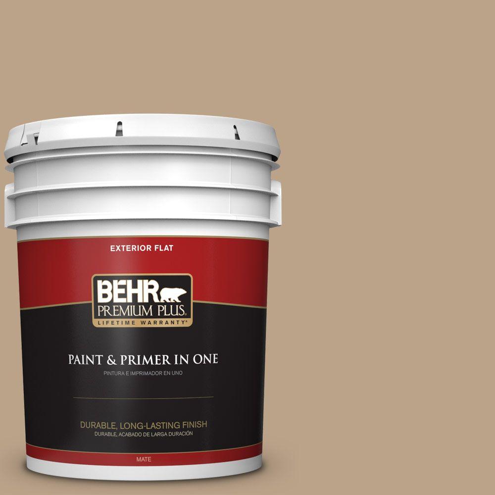 BEHR Premium Plus 5gal. 710D4 Harvest Brown Flat Exterior Paint