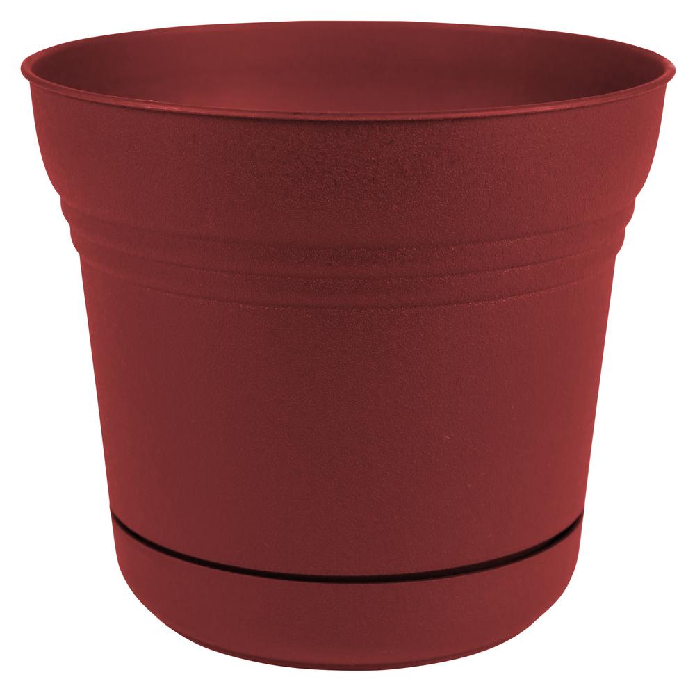 red plastic planters large