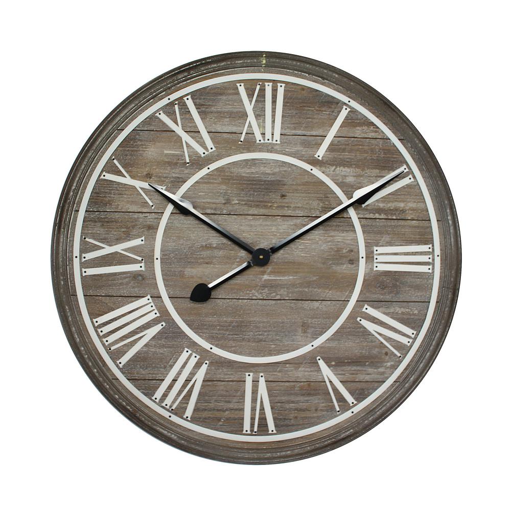 Yosemite Home Decor 39 5 In X 39 5 In Circular Iron Wall Clock Clkb2a175 The Home Depot