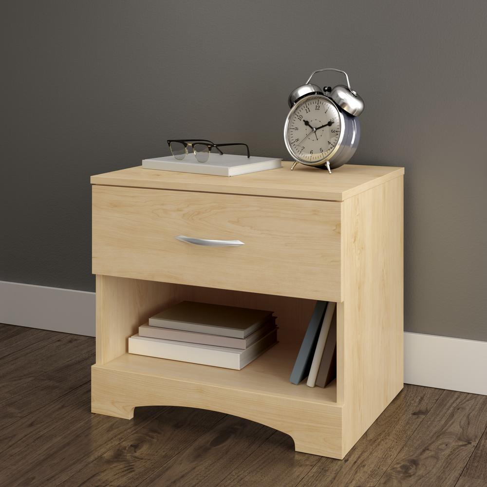 South Shore Step One 1 Drawer Nightstand In Natural Maple 3113062