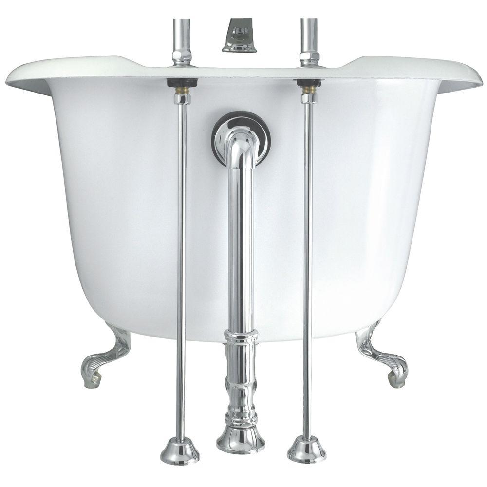 Elizabethan Classics 24 in. Brass Straight Bath Supply in Satin Nickel