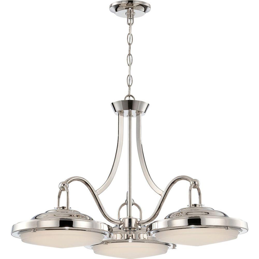 Led Pool Table Lights Lighting The Home Depot Eden 3 Light Polished Nickel Billiard