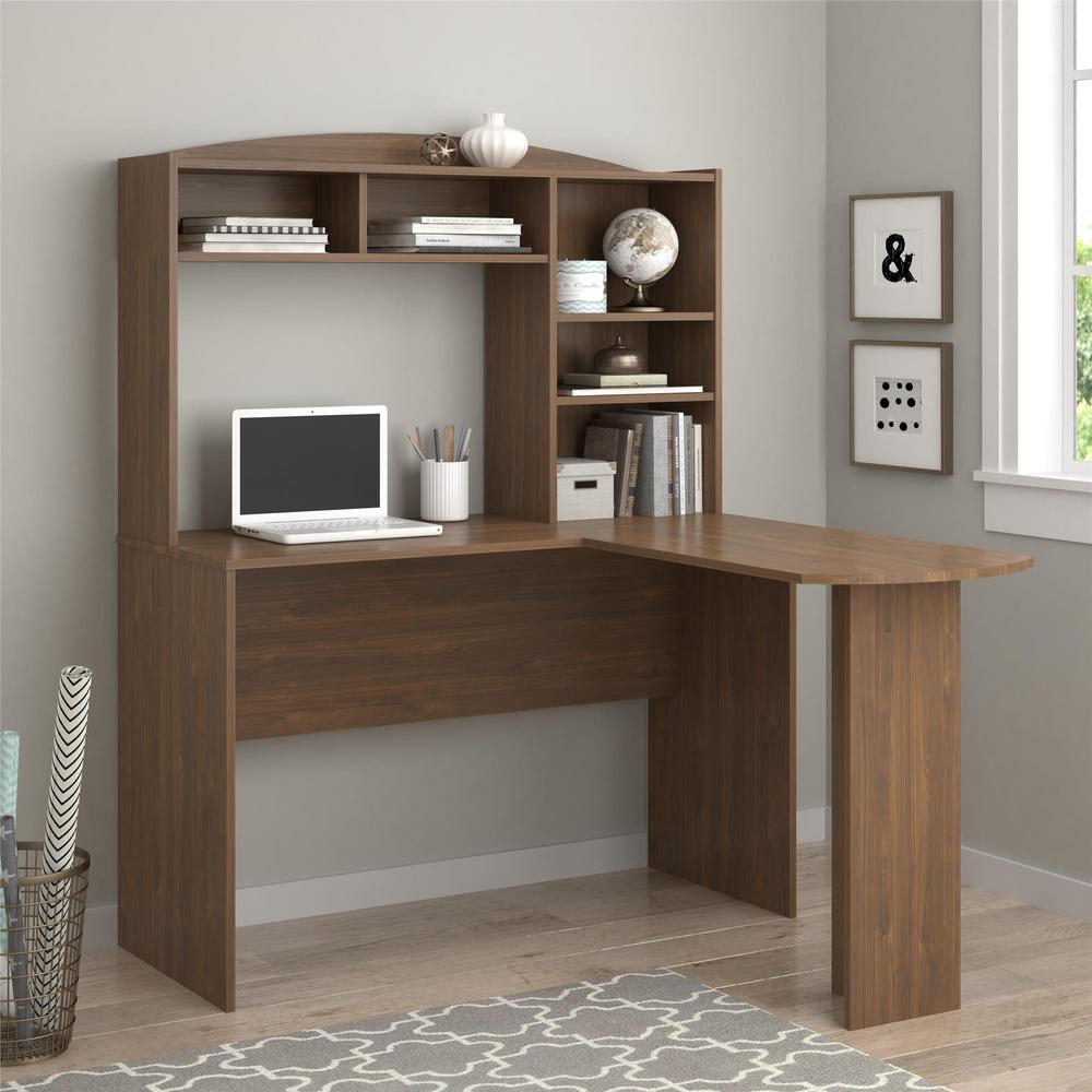 Altra Furniture Sutton Walnut Desk with Hutch-9883214COM ...