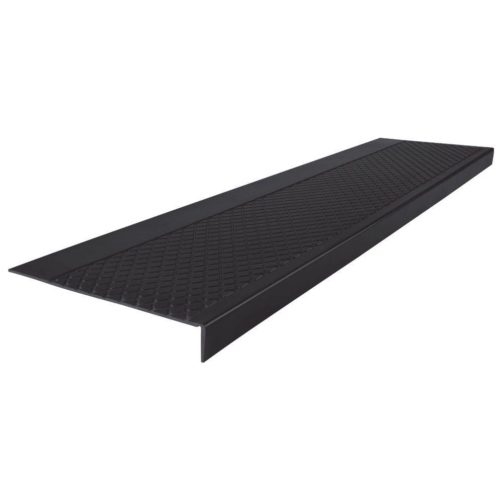 ROPPE Heavy Duty Raised Diamond Design Black 121/4 in. x 42 in. Rubber
