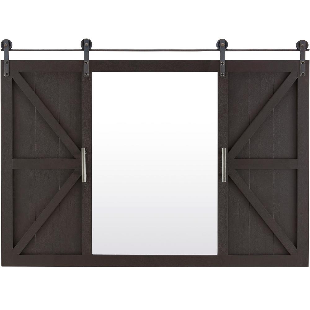 FirsTime & Co.® Espresso Hayloft Farmhouse Barn Door Mirror, Espresso, 36 x 2 x 24 in