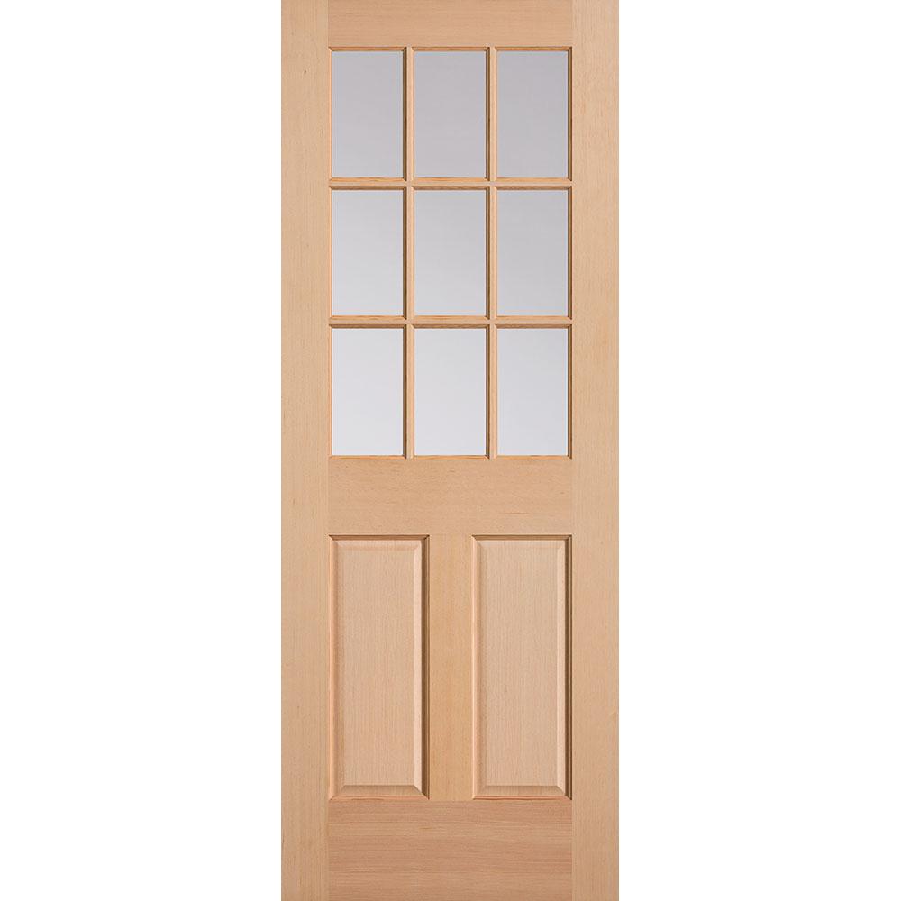 Masonite 30 in. x 80 in. 9 Lite Unfinished Fir Front Exterior Door Slab