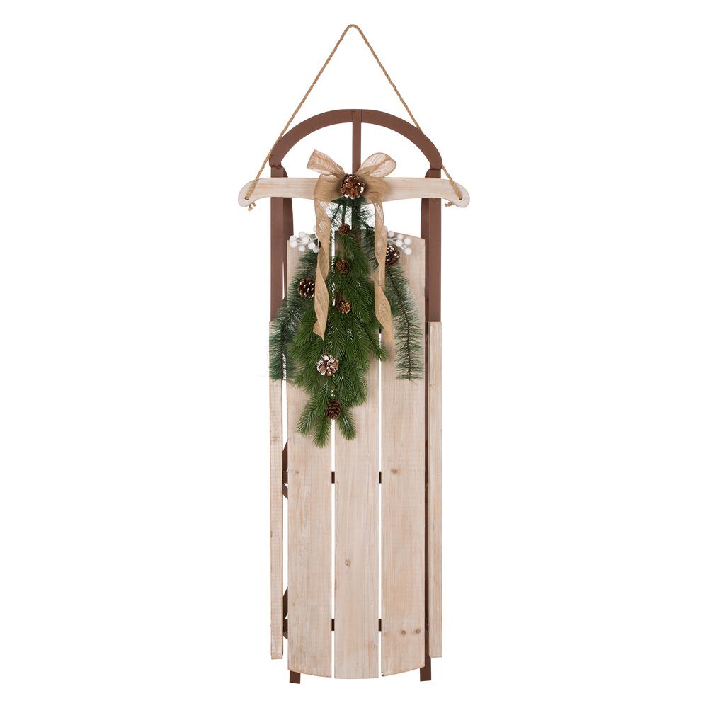Glitzhome 38 00 In H Wooden Sleigh Porch Sign 1103203404 The