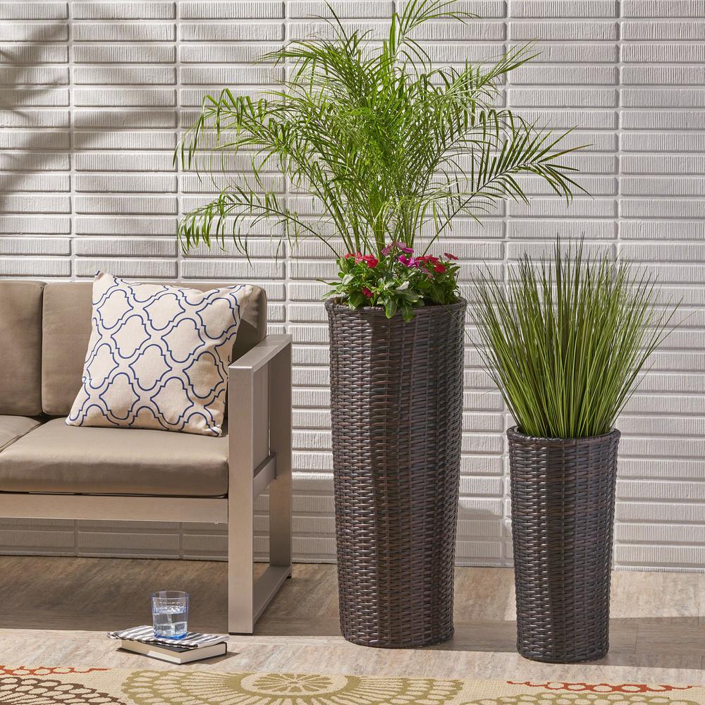 Noble House Jason MultiBrown Wicker Planter (2Pack)305736 The Home