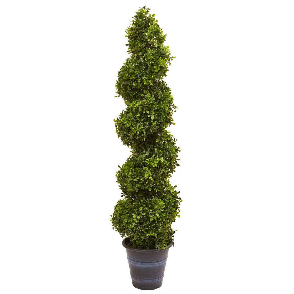 Indoor And Outdoor 48 In Boxwood Spiral Topiary With Planter