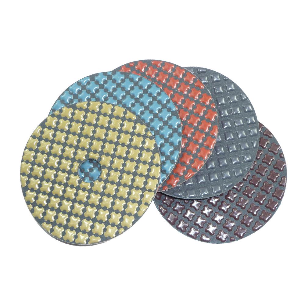 Monster 4 in. 5-Step Dry Diamond Polishing Pads Set of 5 (1 Each Step