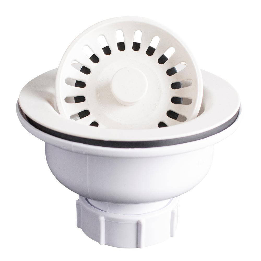 Karran 41/2 in. Kitchen Sink Basket Strainer in WhiteQBSWH The Home