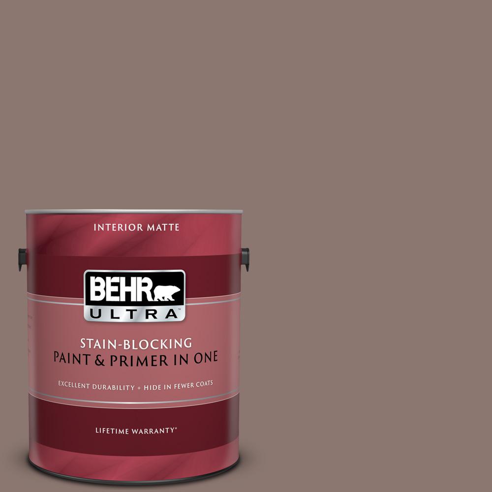 Behr Ultra 1 Gal Ppf 41 Cedar Plank Matte Interior Paint And Primer In One