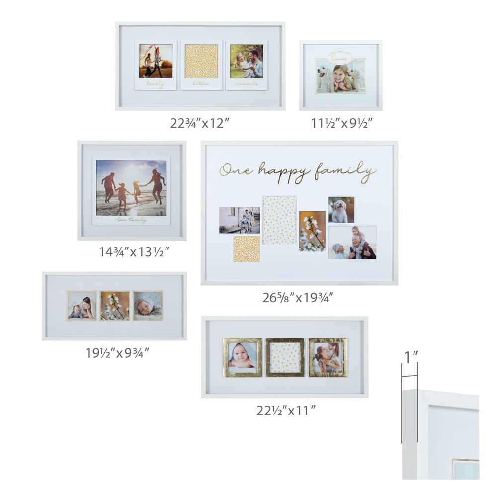 Pinnacle One Happy Family White And Gold Picture Frame Set