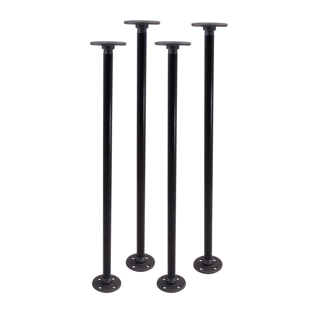 Pipe Decor 24 In Malleable Industrial And Diy Table Legs Steel Grey By