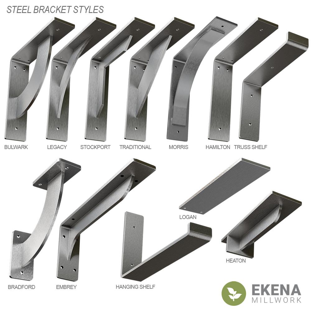 Ekena Millwork 2 In X 16 In X 16 In Steel Hammered Brown Bulwark Bracket Bktm02x16x16buhbr The Home Depot