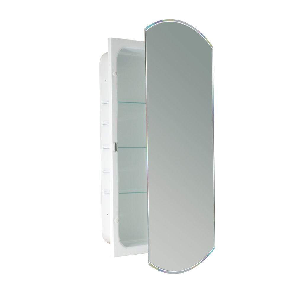 Deco Mirror 16 In W X 30 In H X 4 1 2 In D Frameless Recessed Beveled Eclipse Bathroom Medicine Cabinet 8208 The Home Depot
