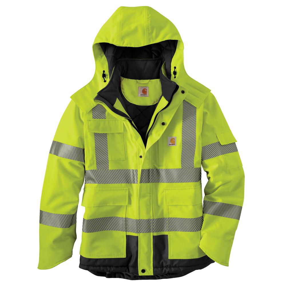 Carhartt Men's 4X-Large Brite Lime Polyester HV WP Class 3 Insulated ...