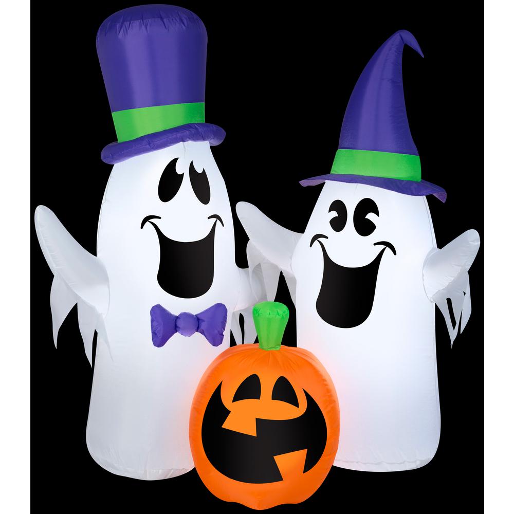 Gemmy 5 ft. H Ghosts and Pumpkin-MD Scene Halloween Inflatable-G-73251 ...