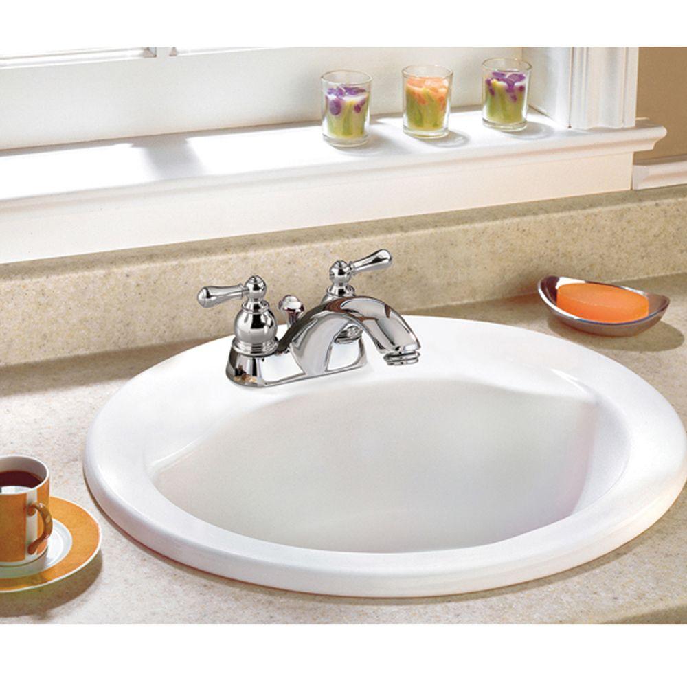 American Standard Cadet Round Self Rimming Drop In Bathroom Sink In White 0427444ec020 The Home Depot